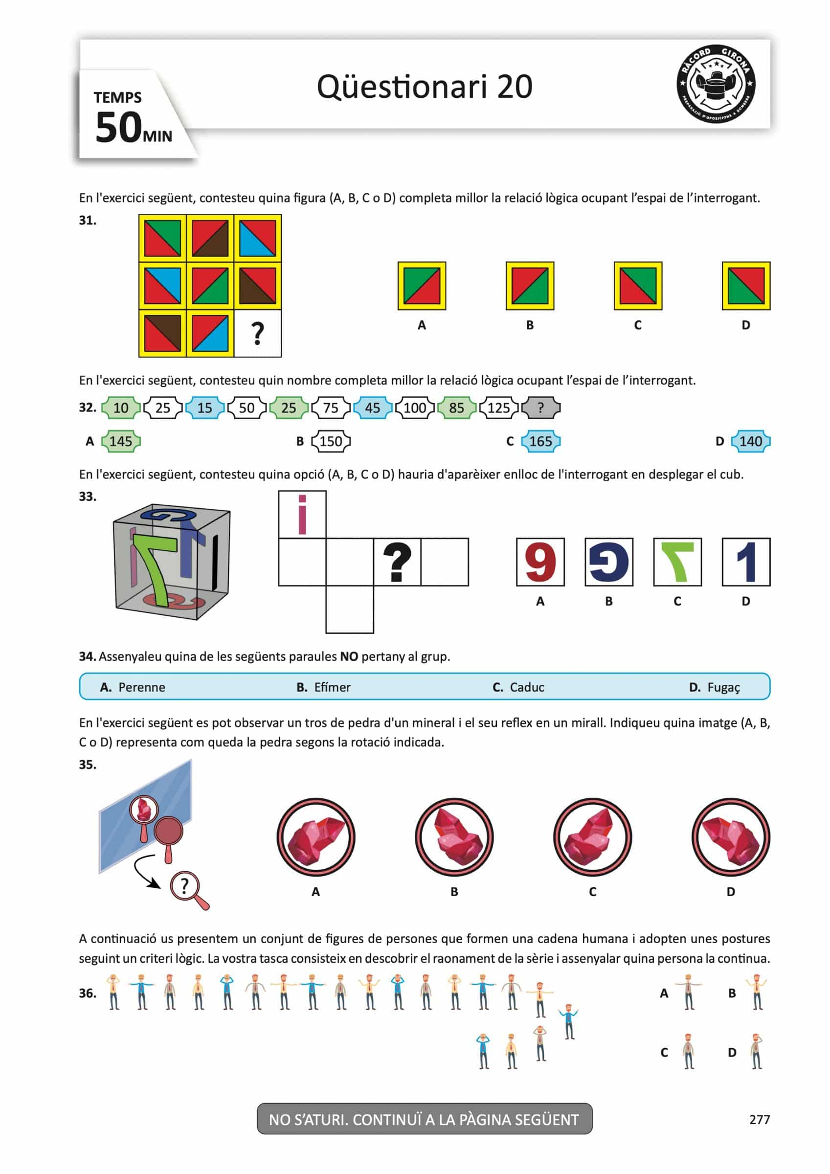 Psicotècnics 2 OUTLET - Tests Aptitudinals Òmnibus per CME, GUB, PL, Agents Rurals, Bombers i Correus - Imatge 9